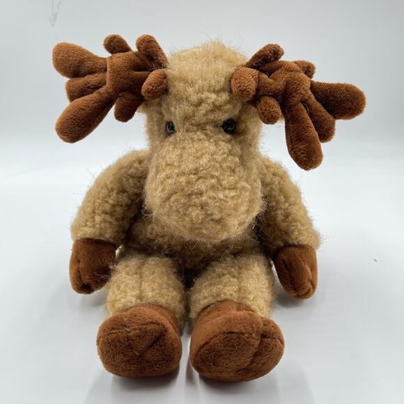 Vintage Mary Meyer 1996 Plush MOCHA MOOSE Bean Bag Curly Stuffed Velvet BE8L78 - Picture 2 of 10